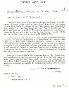 Notification of the new Tithe Act, 1936