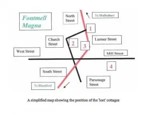 Simplified map of Fontmell Magna