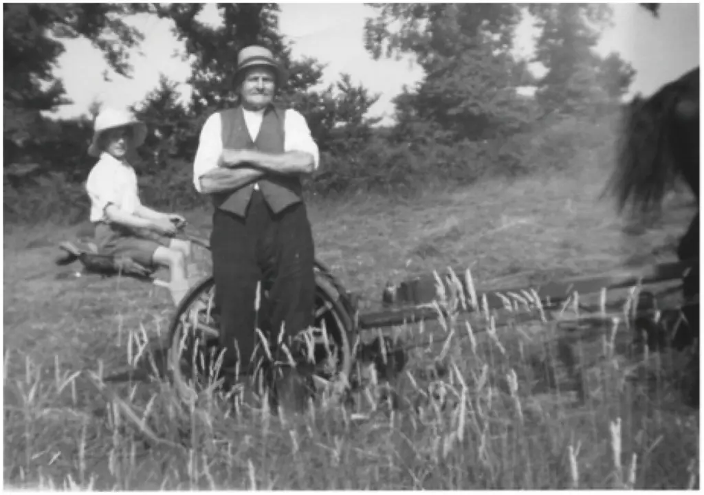 Henry Rideout in a field at the back of Kitt Hill.